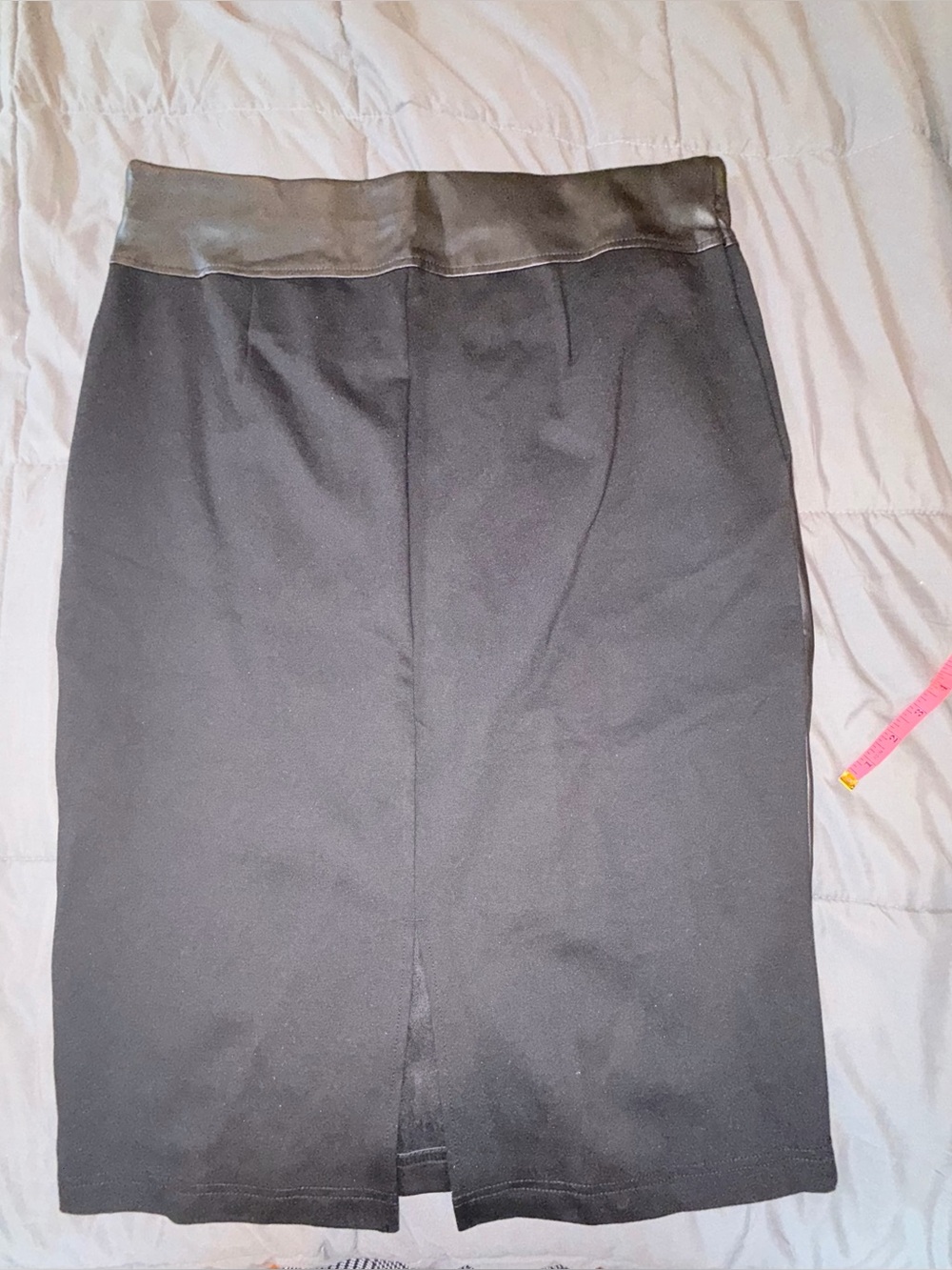 River Island Plus Black Faux Leather Midi Pencil Skirt Size 18 NWT - Picture 4 of 8